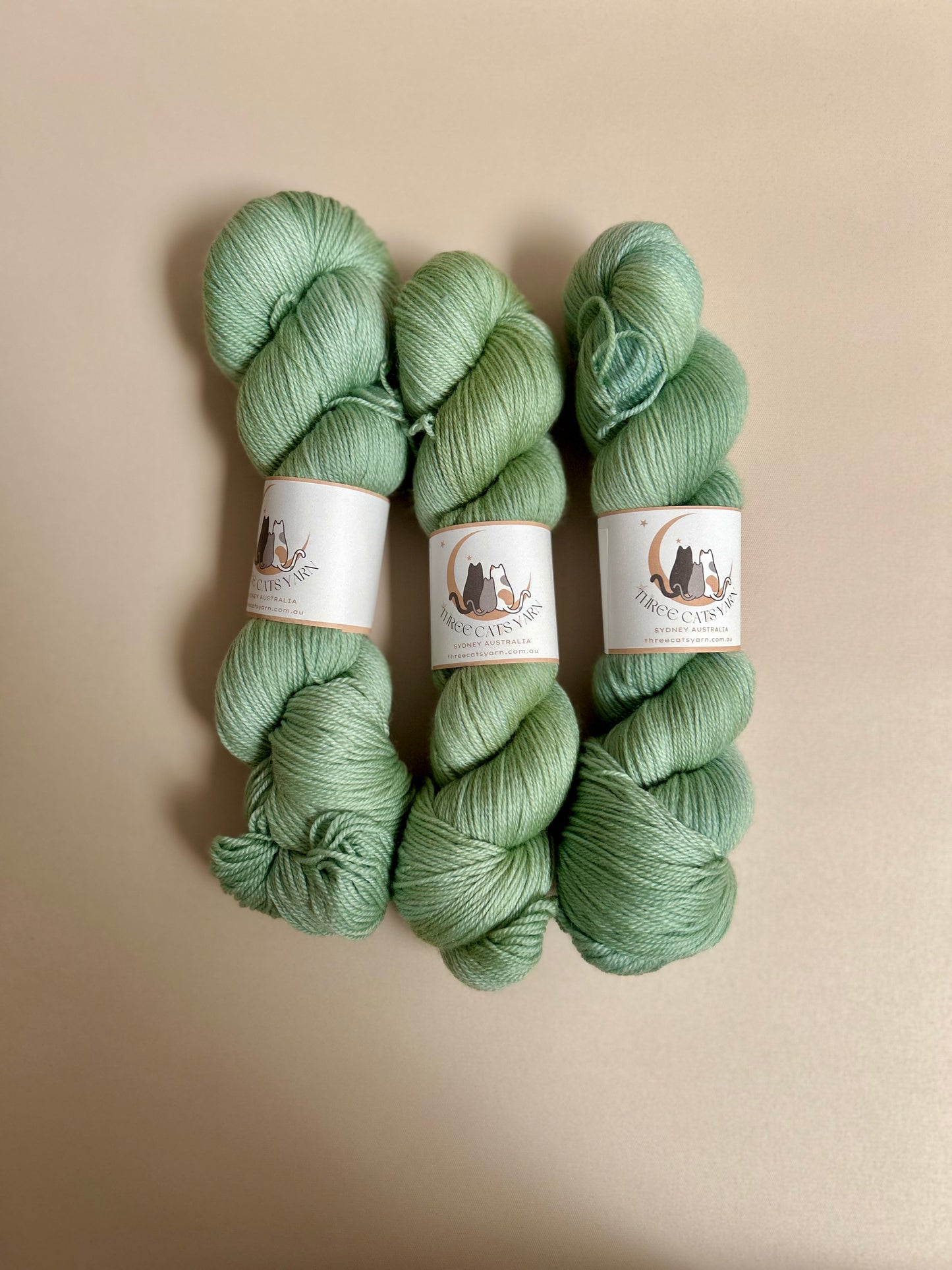 Three Cats Yarn - Sage Fingering weight