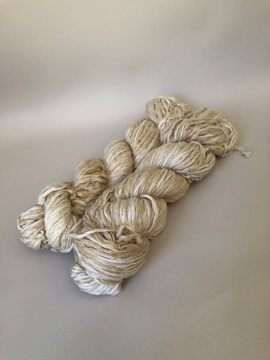 Society Knits Fawn and White cotton upcycled yarn 100g