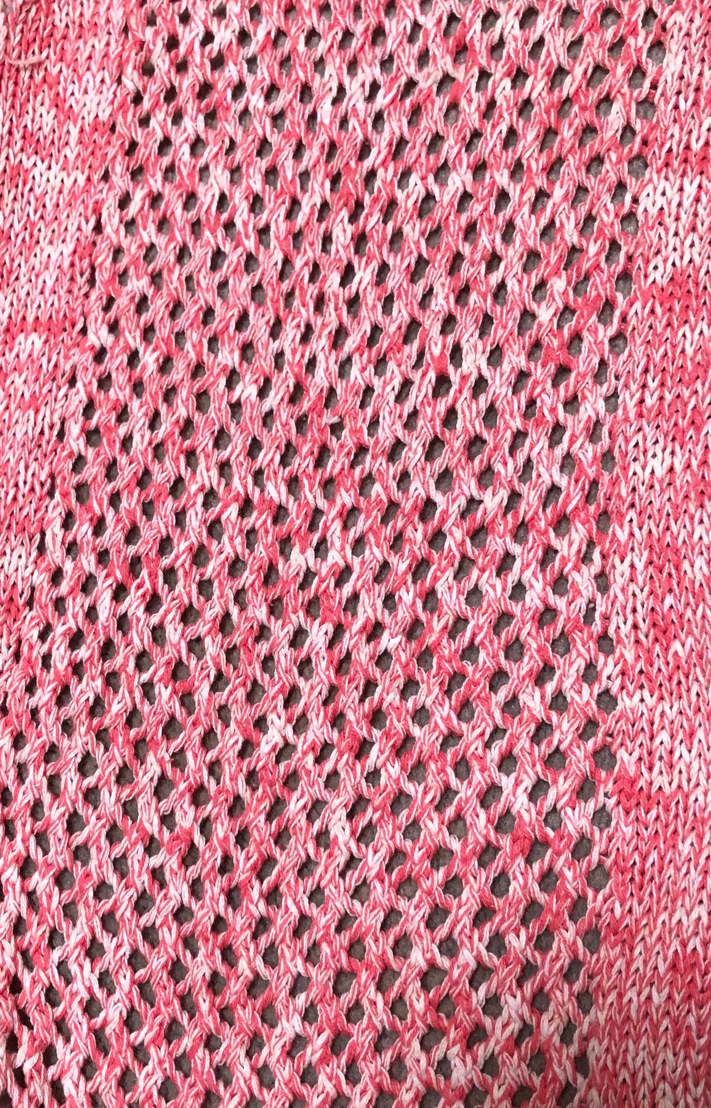 Society Knits Pink and White Cotton upcycled yarn 100g