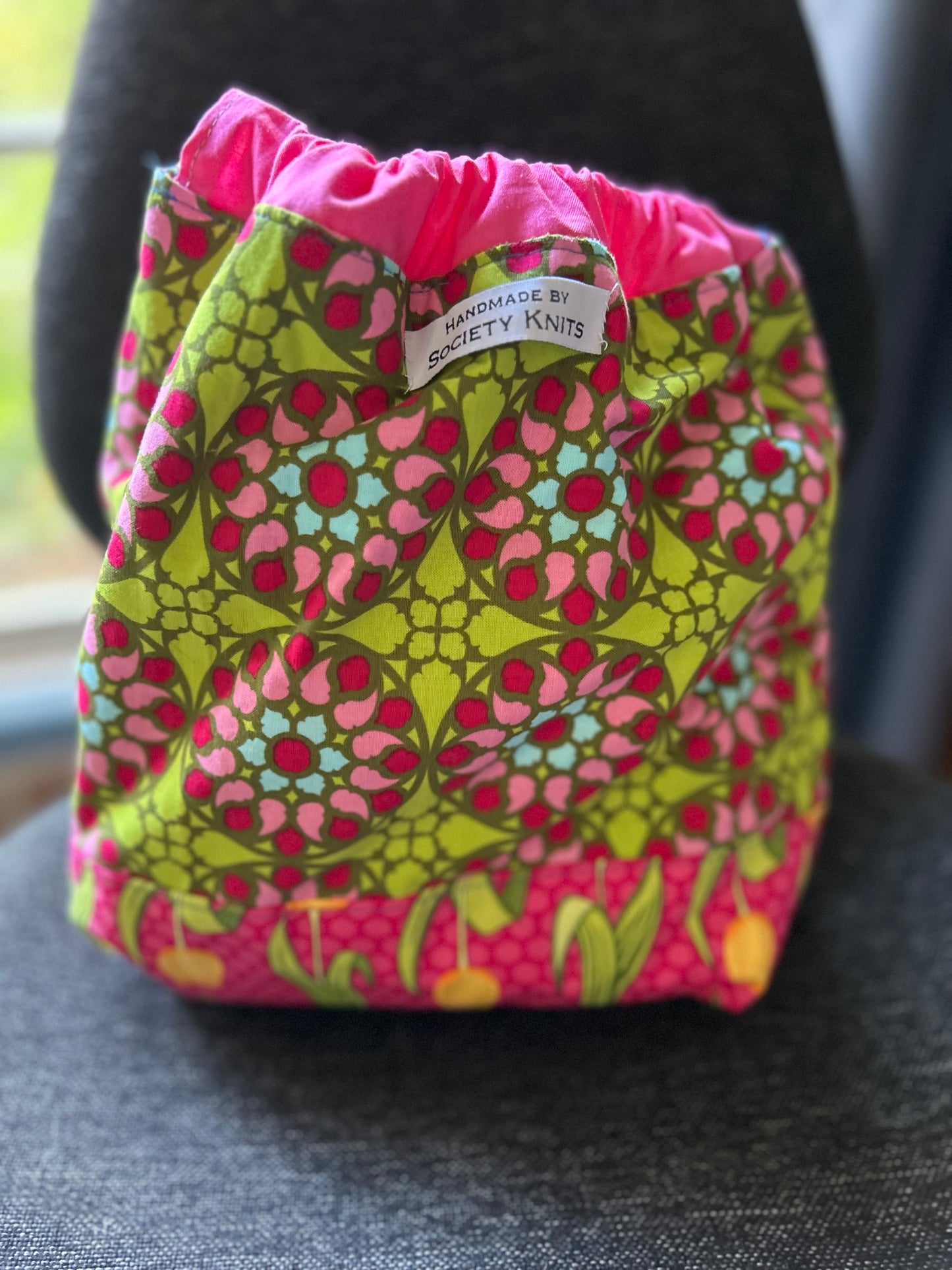 Society Knits project bag - drawstring