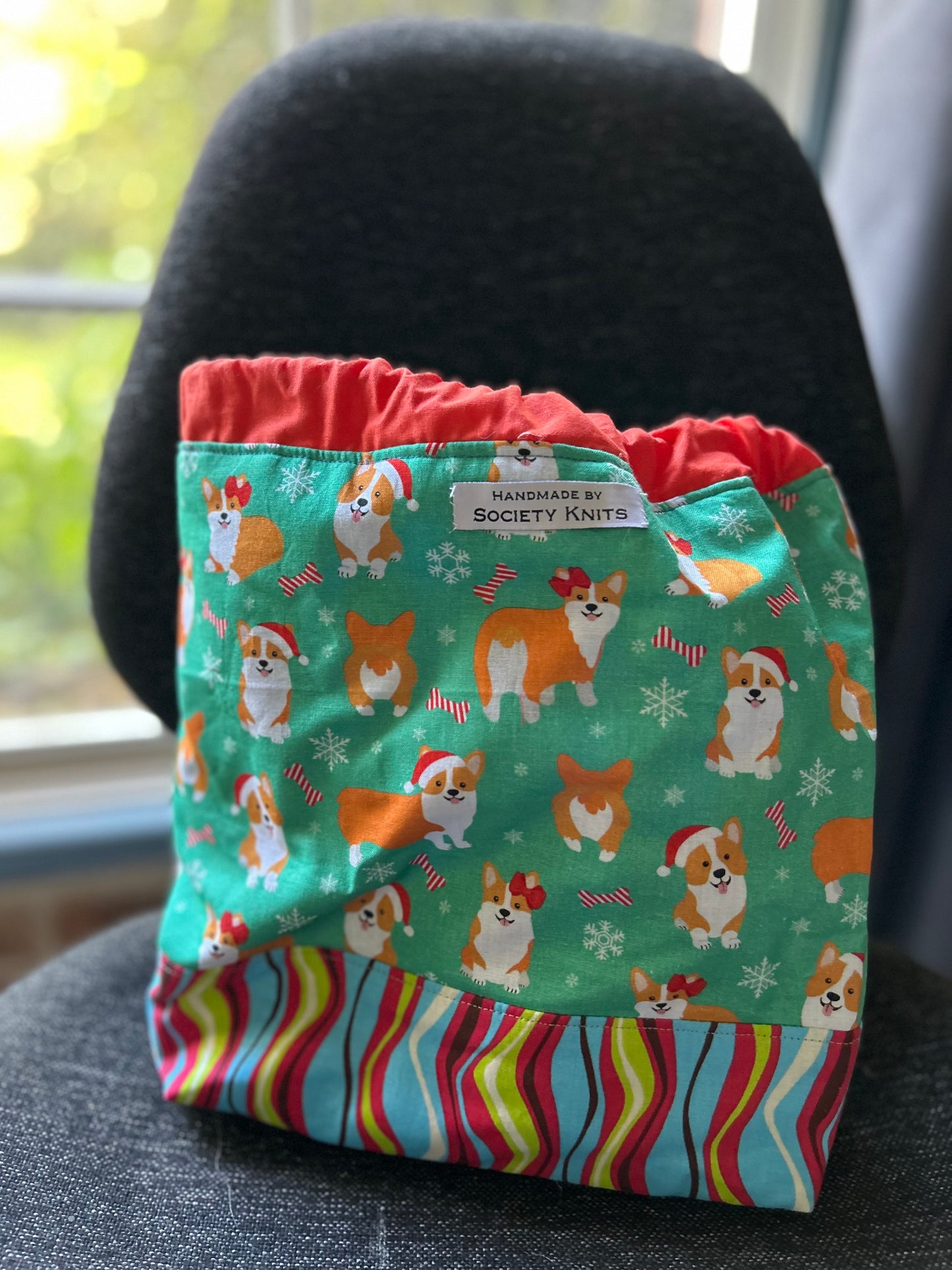 Society Knits project bag - drawstring