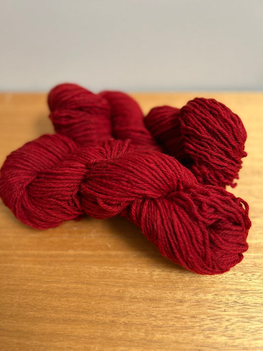 Society Knits Red upcycled yarn