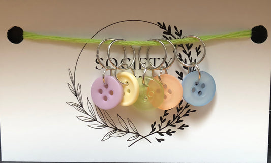 Society Knits The Lost Button Stitch marker collection - pastels
