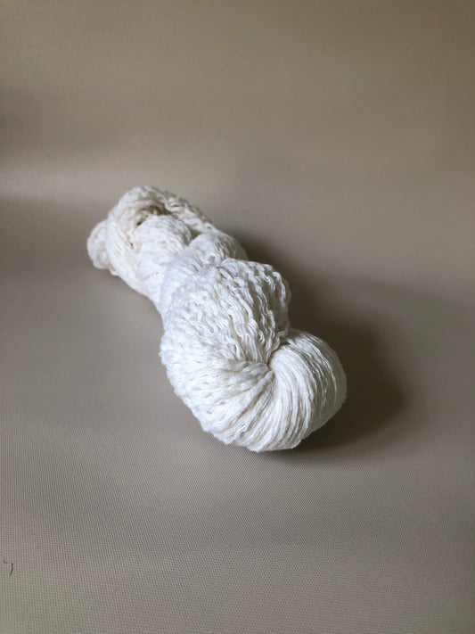 Society Knits White cotton blend upcycled yarn